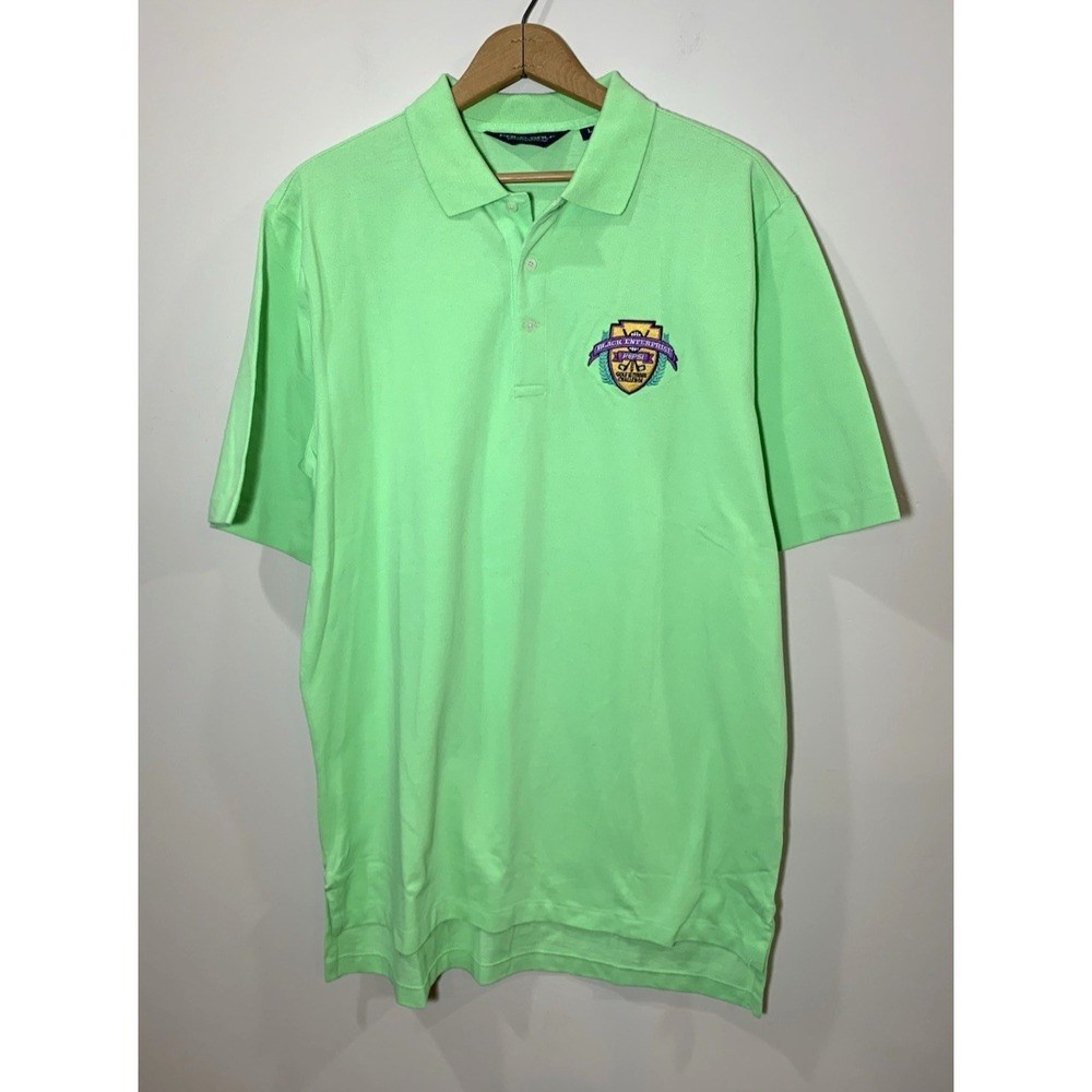 Polo Golf Ralph Lauren Shirt Mens Large Green Black Enterprise Pepsi 100% Cotton